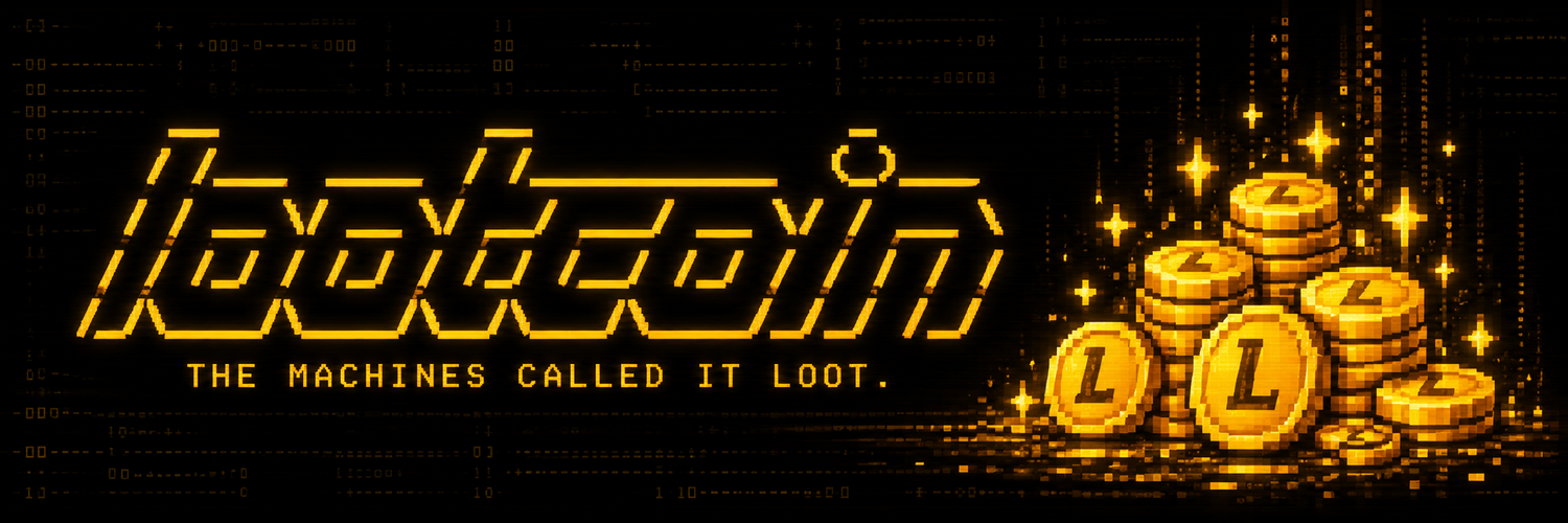 Black and gold LOOTCOIN banner